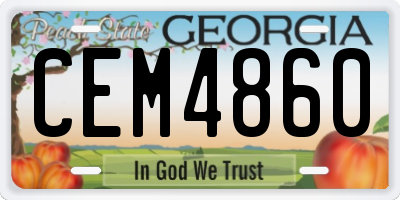 GA license plate CEM4860