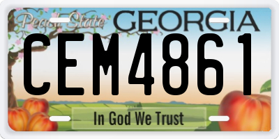 GA license plate CEM4861