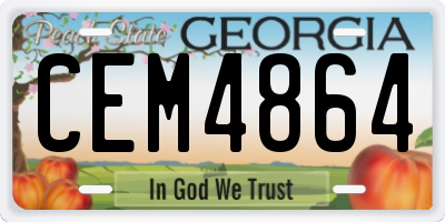 GA license plate CEM4864