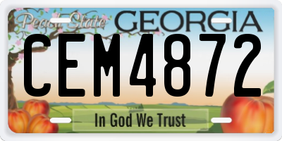 GA license plate CEM4872