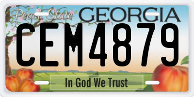 GA license plate CEM4879