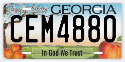GA license plate CEM4880