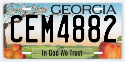 GA license plate CEM4882
