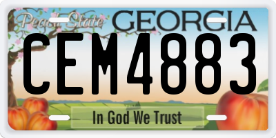 GA license plate CEM4883