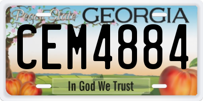 GA license plate CEM4884