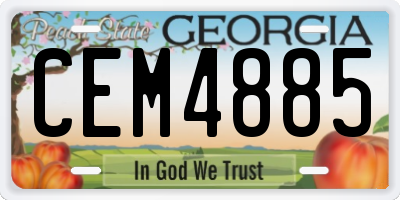 GA license plate CEM4885
