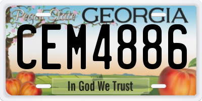 GA license plate CEM4886