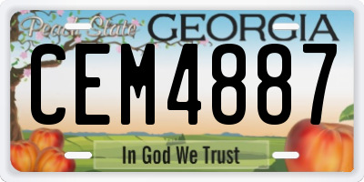 GA license plate CEM4887