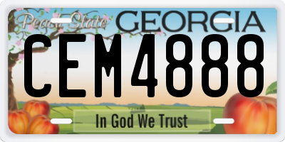 GA license plate CEM4888