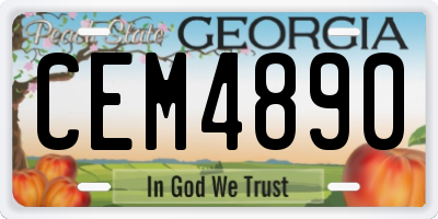 GA license plate CEM4890