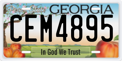 GA license plate CEM4895