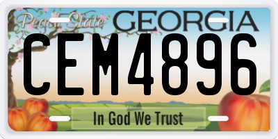 GA license plate CEM4896