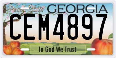 GA license plate CEM4897