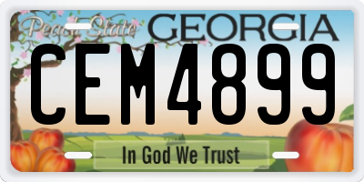 GA license plate CEM4899