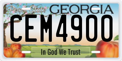GA license plate CEM4900
