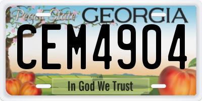 GA license plate CEM4904