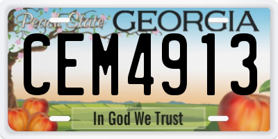 GA license plate CEM4913
