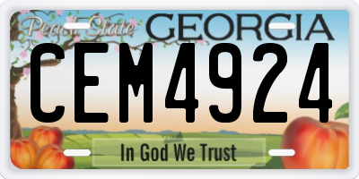 GA license plate CEM4924