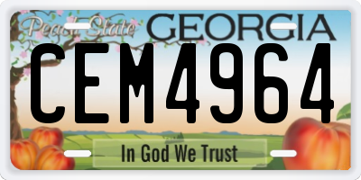 GA license plate CEM4964
