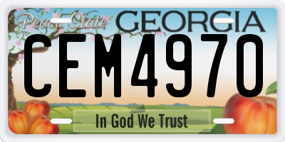 GA license plate CEM4970