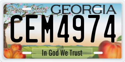 GA license plate CEM4974