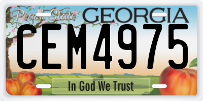 GA license plate CEM4975