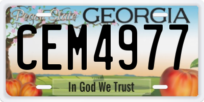 GA license plate CEM4977
