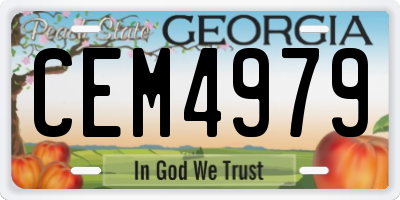 GA license plate CEM4979