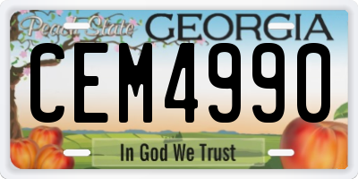 GA license plate CEM4990
