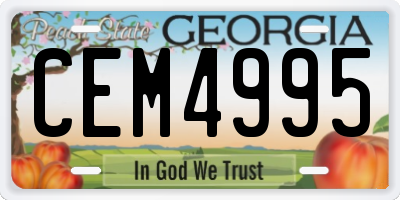 GA license plate CEM4995