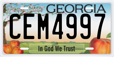 GA license plate CEM4997