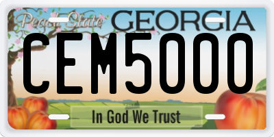 GA license plate CEM5000