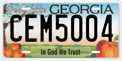 GA license plate CEM5004