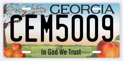 GA license plate CEM5009