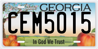 GA license plate CEM5015