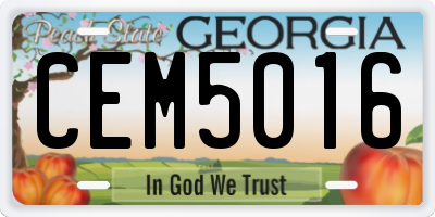 GA license plate CEM5016