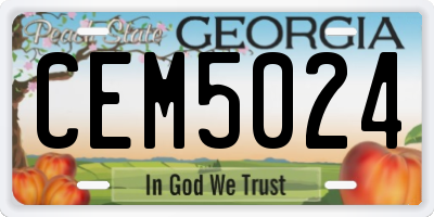 GA license plate CEM5024