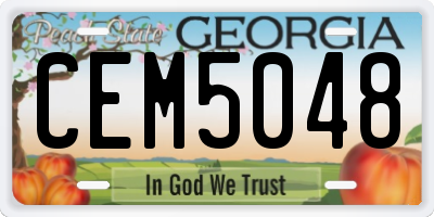 GA license plate CEM5048