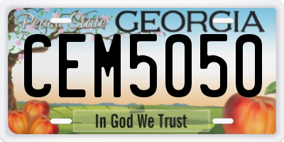 GA license plate CEM5050