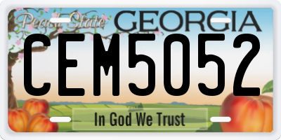 GA license plate CEM5052