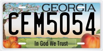 GA license plate CEM5054