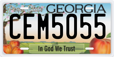 GA license plate CEM5055