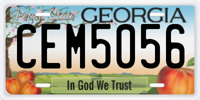 GA license plate CEM5056