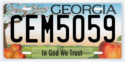 GA license plate CEM5059