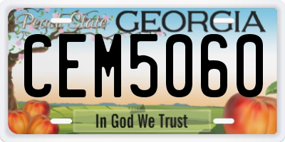 GA license plate CEM5060