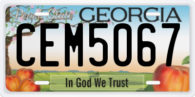 GA license plate CEM5067