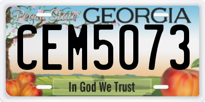 GA license plate CEM5073