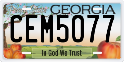 GA license plate CEM5077