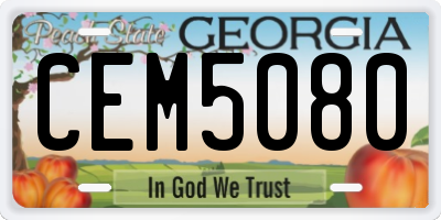 GA license plate CEM5080