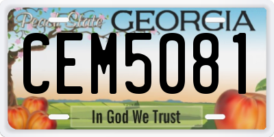 GA license plate CEM5081